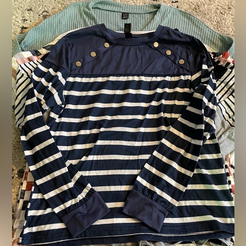 Shein - 7 different striped shirts - selling as one sale.